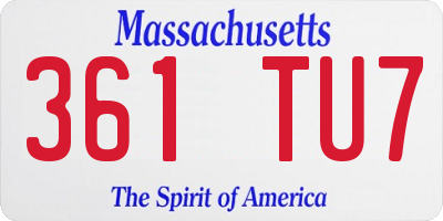 MA license plate 361TU7