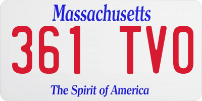 MA license plate 361TV0