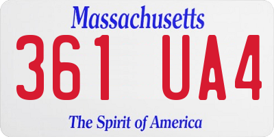 MA license plate 361UA4