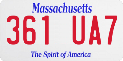 MA license plate 361UA7