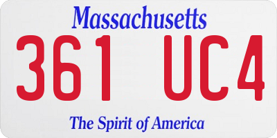 MA license plate 361UC4