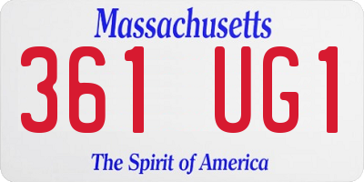 MA license plate 361UG1
