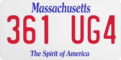 MA license plate 361UG4