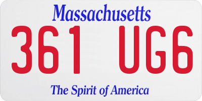 MA license plate 361UG6