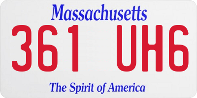 MA license plate 361UH6