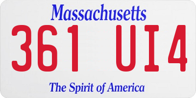 MA license plate 361UI4