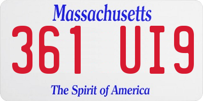 MA license plate 361UI9