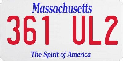 MA license plate 361UL2
