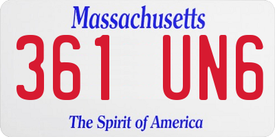 MA license plate 361UN6