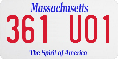 MA license plate 361UO1