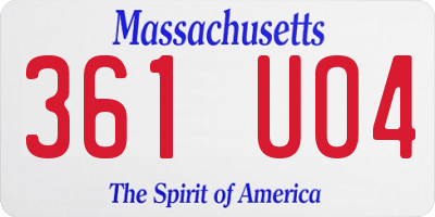 MA license plate 361UO4