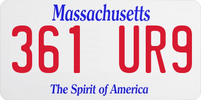 MA license plate 361UR9