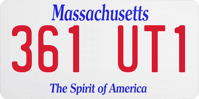MA license plate 361UT1