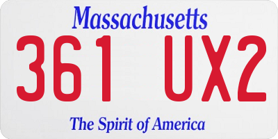 MA license plate 361UX2