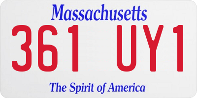 MA license plate 361UY1