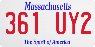 MA license plate 361UY2