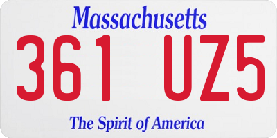 MA license plate 361UZ5