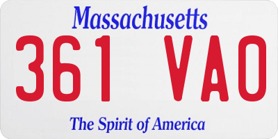 MA license plate 361VA0