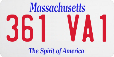 MA license plate 361VA1