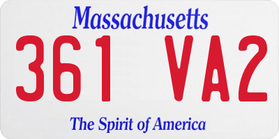 MA license plate 361VA2
