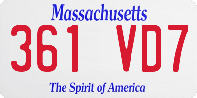 MA license plate 361VD7