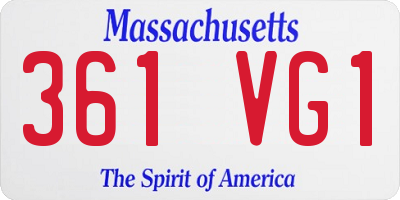 MA license plate 361VG1