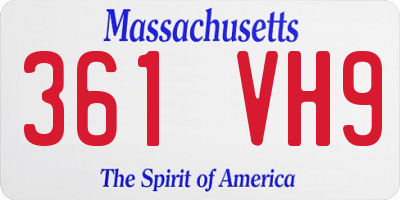 MA license plate 361VH9