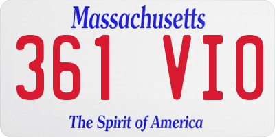 MA license plate 361VI0