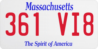 MA license plate 361VI8