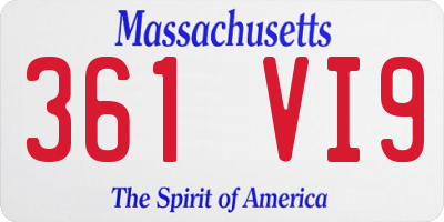 MA license plate 361VI9