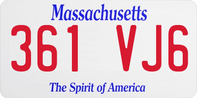 MA license plate 361VJ6