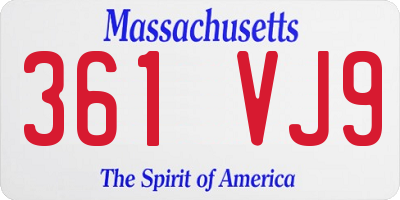 MA license plate 361VJ9