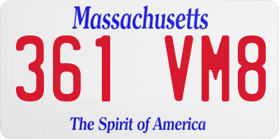 MA license plate 361VM8