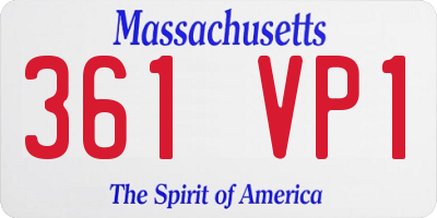 MA license plate 361VP1