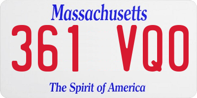 MA license plate 361VQ0