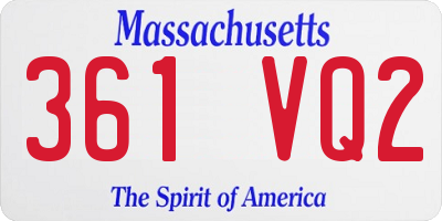 MA license plate 361VQ2