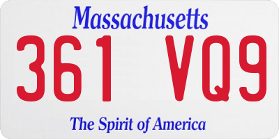 MA license plate 361VQ9