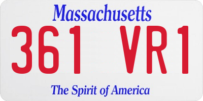 MA license plate 361VR1