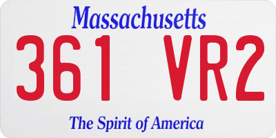 MA license plate 361VR2