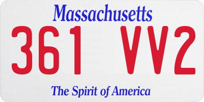 MA license plate 361VV2