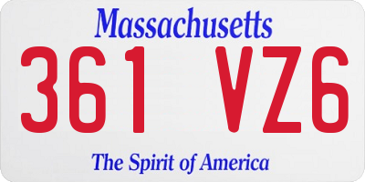 MA license plate 361VZ6