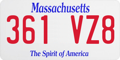 MA license plate 361VZ8