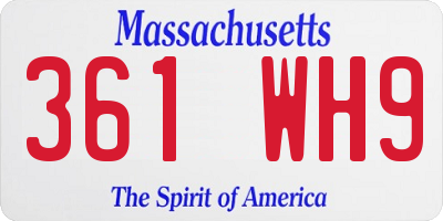 MA license plate 361WH9