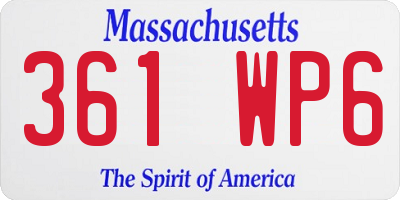 MA license plate 361WP6