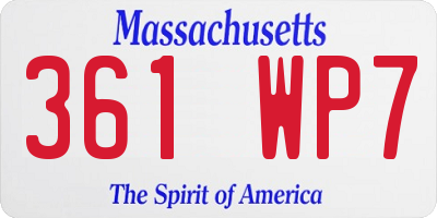MA license plate 361WP7
