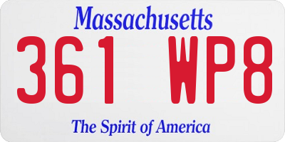 MA license plate 361WP8