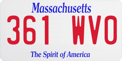 MA license plate 361WV0