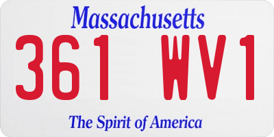 MA license plate 361WV1