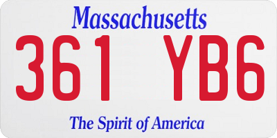 MA license plate 361YB6
