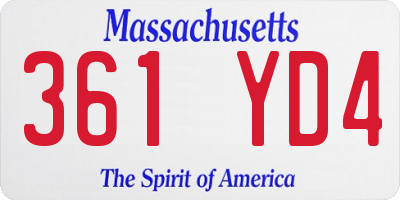 MA license plate 361YD4
